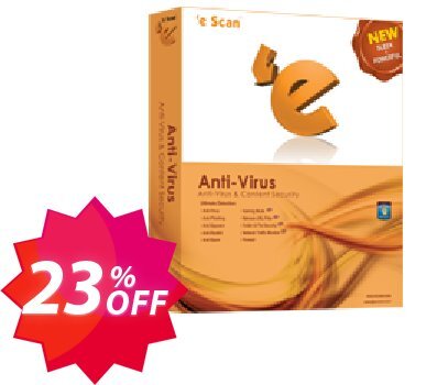 eScan Antivirus, AV Home User Version - Special Offer - 1 User Yearly Coupon code 23% discount 