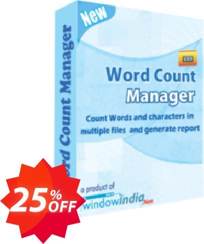 WindowIndia Word Count Manager Coupon code 25% discount 