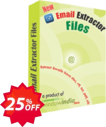 WindowIndia Email Extractor Files Coupon code 25% discount 