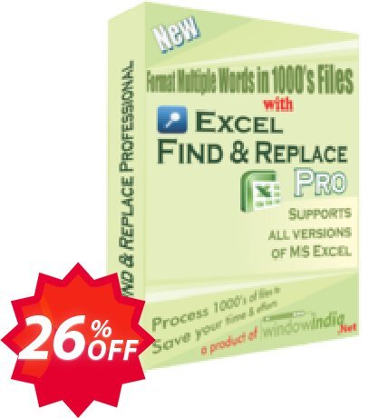 WindowIndia Excel Find and Replace PRO Coupon code 26% discount 