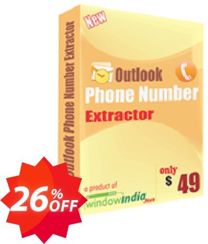 WindowIndia Outlook Phone Number Extractor Coupon code 26% discount 