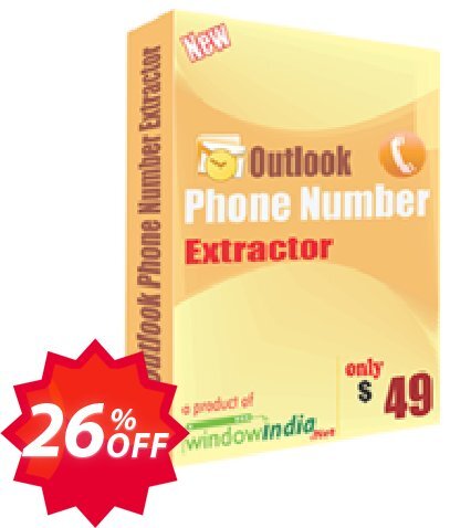 WindowIndia Outlook Phone Number Extractor Coupon code 26% discount 