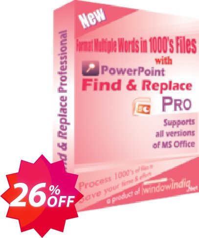 WindowIndia Powerpoint Find and Replace PRO Coupon code 26% discount 