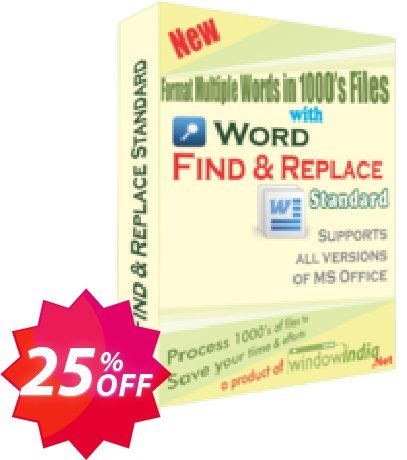 WindowIndia Word Find and Replace Coupon code 25% discount 