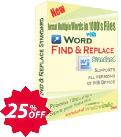 WindowIndia Word Find and Replace Coupon code 25% discount 