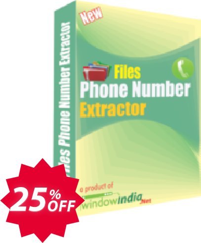WindowIndia Files Phone Number Extractor Coupon code 25% discount 