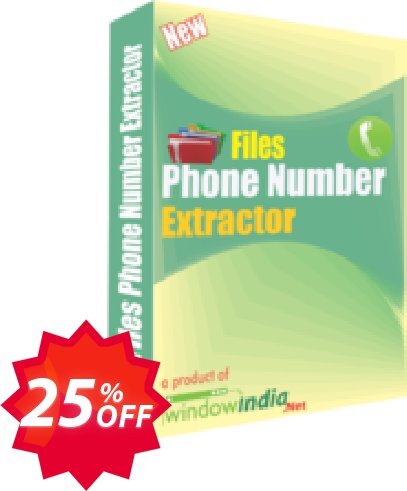 WindowIndia Files Phone Number Extractor Coupon code 25% discount 