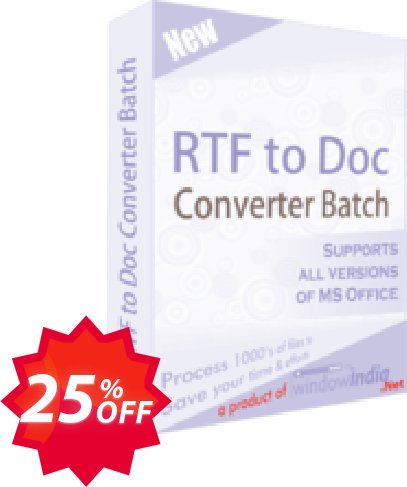 WindowIndia RTF TO DOC Converter Batch Coupon code 25% discount 