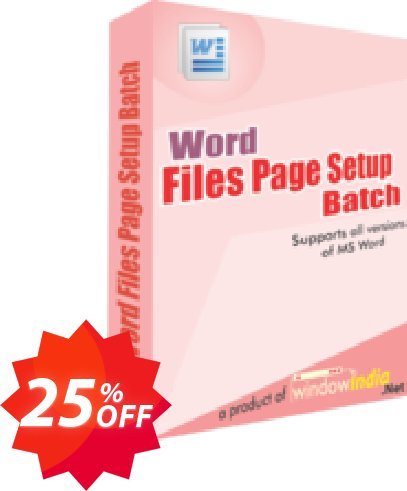 WindowIndia Word File Page Setup Batch Coupon code 25% discount 