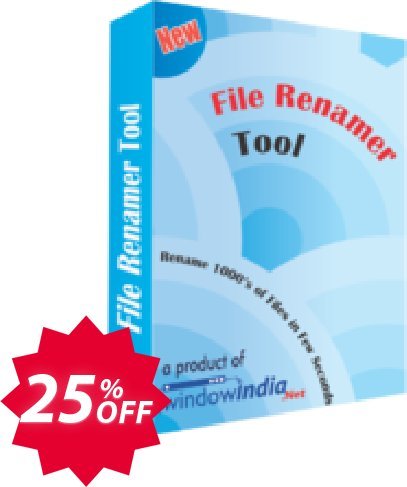 WindowIndia File Renamer Tool Coupon code 25% discount 
