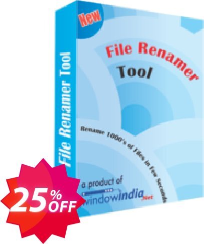 WindowIndia File Renamer Tool Coupon code 25% discount 