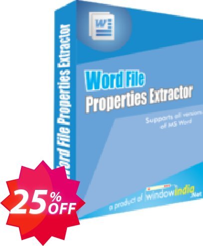 WindowIndia Word File Properties Extractor Coupon code 25% discount 