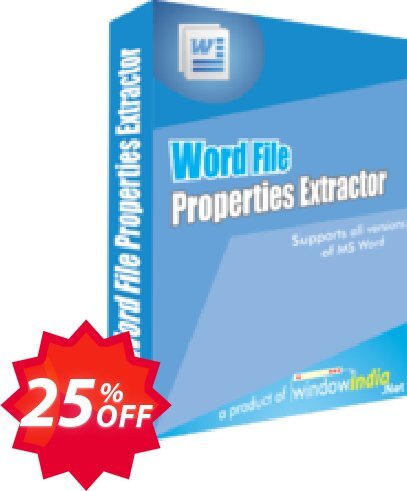 WindowIndia Word File Properties Extractor Coupon code 25% discount 