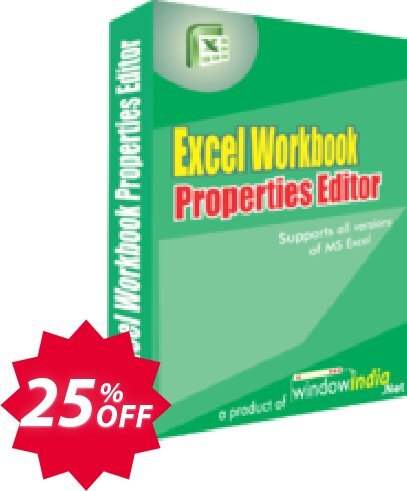 WindowIndia Excel Workbook Properties Editor Coupon code 25% discount 