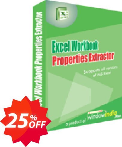 WindowIndia Excel Workbook Properties Extractor Coupon code 25% discount 