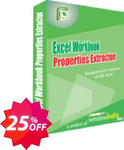 WindowIndia Excel Workbook Properties Extractor Coupon code 25% discount 