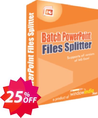 WindowIndia Batch PowerPoint Files Splitter Coupon code 25% discount 