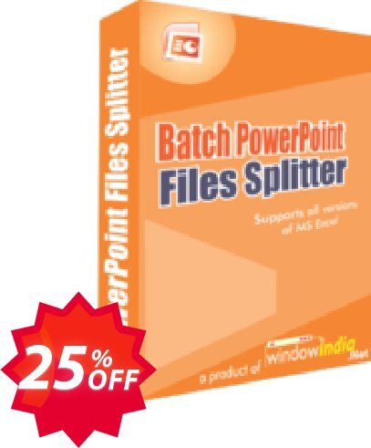 WindowIndia Batch PowerPoint Files Splitter Coupon code 25% discount 