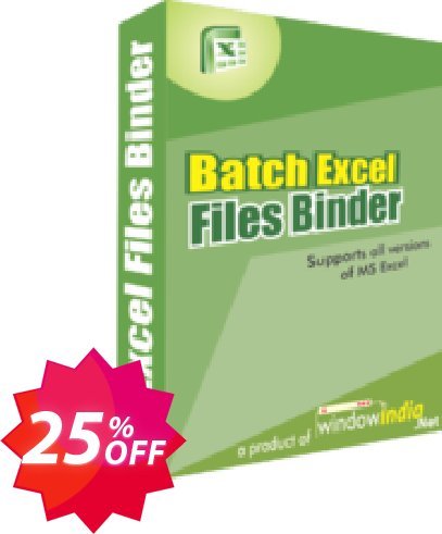 WindowIndia Batch Excel Files Binder Coupon code 25% discount 