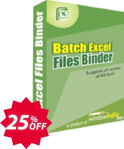 WindowIndia Batch Excel Files Binder Coupon code 25% discount 