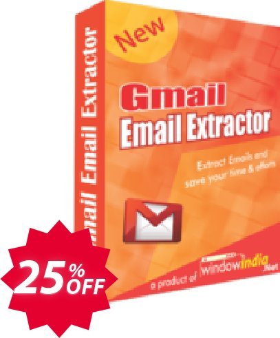 WindowIndia Gmail Email Extractor Coupon code 25% discount 