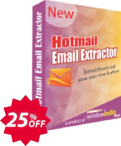 WindowIndia Hotmail Email Extractor Coupon code 25% discount 