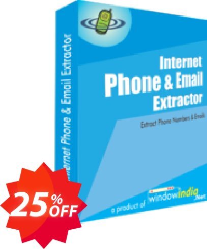 WindowIndia Internet Phone and Email Extractor Coupon code 25% discount 