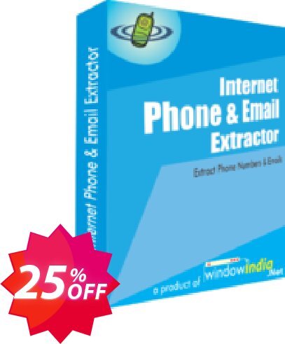 WindowIndia Internet Phone and Email Extractor Coupon code 25% discount 