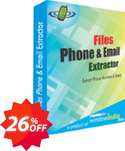 WindowIndia Files Phone and Email Extractor Coupon code 26% discount 