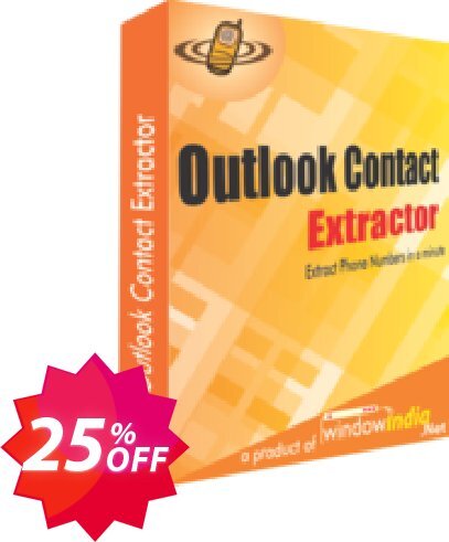 WindowIndia Outlook Contact Extractor Coupon code 25% discount 