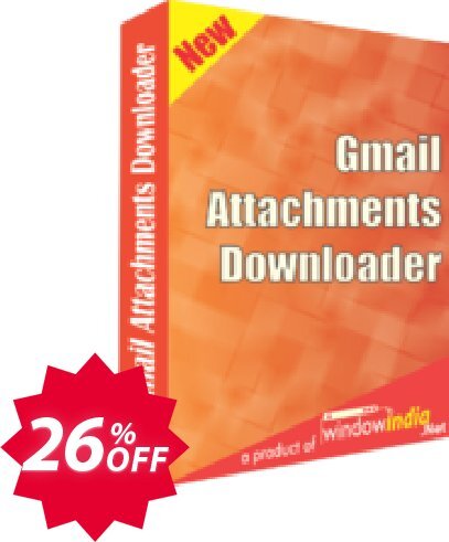 WindowIndia Gmail Attachments Downloader Coupon code 26% discount 