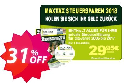 MAXTAX Steuersparen 2018 Standard Spar-Abonnement Coupon code 31% discount 