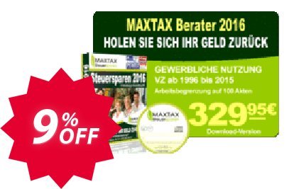MAXTAX - Beraterversion 100 Akten - Neukunden Coupon code 9% discount 