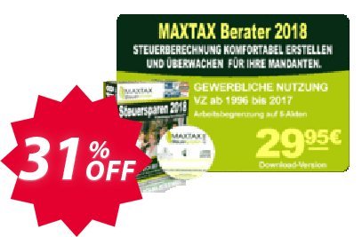 MAXTAX - Beraterversion 2018 - 5 Akten Coupon code 31% discount 