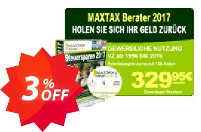 MAXTAX - Beraterversion 2017 - 100 Akten Coupon code 3% discount 