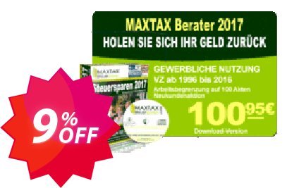 MAXTAX - Beraterversion 2017 - 100 Akten - Neukunden Coupon code 9% discount 