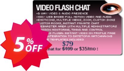 Video Flash Chat - Full Source Code Unlimited Plan Coupon code 5% discount 