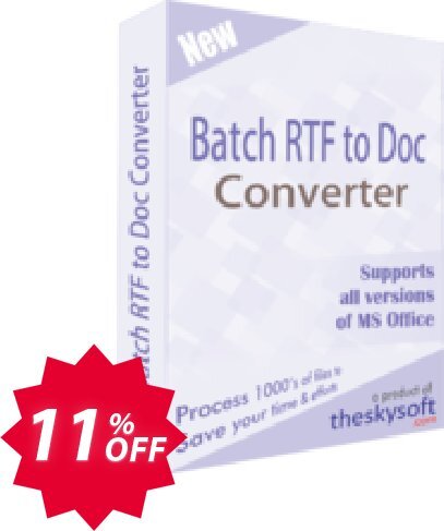 TheSkySoft Batch RTF to Doc Converter Coupon code 11% discount 