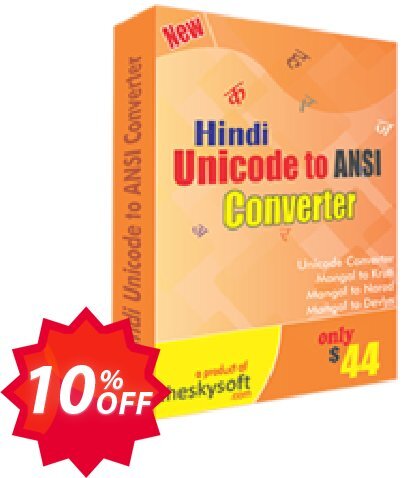 TheSkySoft Hindi Unicode to ANSI Converter Coupon code 10% discount 