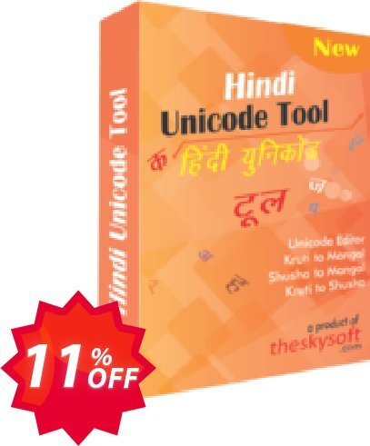 TheSkySoft Hindi Unicode Tool Coupon code 11% discount 