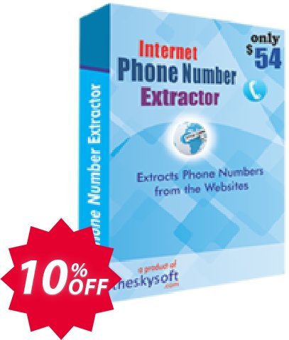 TheSkySoft Internet Phone Number Extractor Coupon code 10% discount 