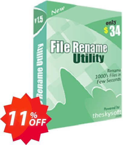 TheSkySoft File Rename Utility Coupon code 11% discount 