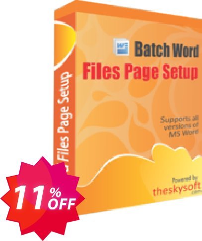 TheSkySoft Batch Word Files Page Setup Coupon code 11% discount 