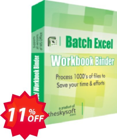 TheSkySoft Batch Excel Workbook Binder Coupon code 11% discount 