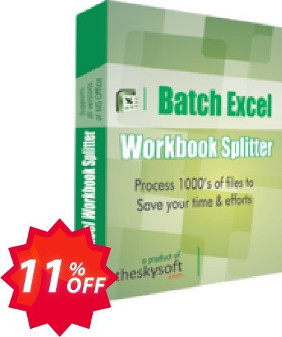 TheSkySoft Batch Excel Workbook Splitter Coupon code 11% discount 