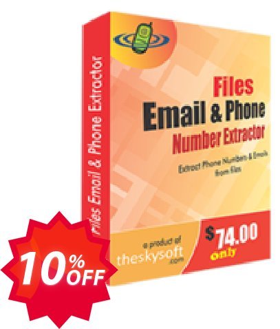 TheSkySoft Files Email and Phone Number Extractor Coupon code 10% discount 