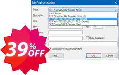 Secure FTP Extension for WYSIWYG Web Builder Coupon code 39% discount 