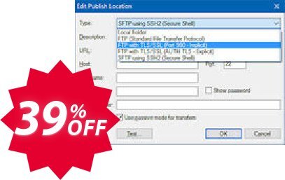 Secure FTP Extension for WYSIWYG Web Builder Coupon code 39% discount 