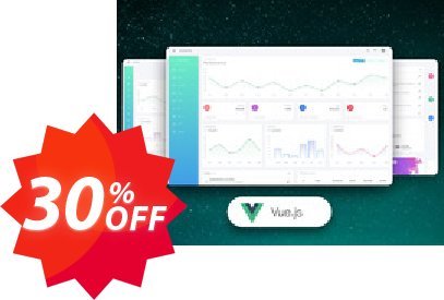 Vue White Dashboard PRO Coupon code 30% discount 