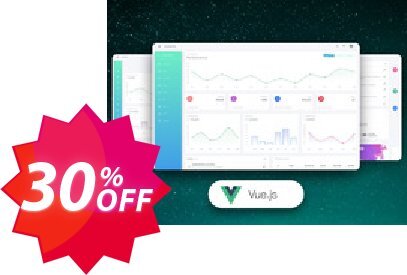 Vue White Dashboard PRO Coupon code 30% discount 